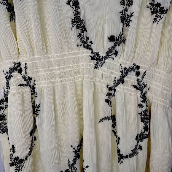 Ganni NWT Women Sz 40 US 8 Yellow Black Milkmaid Dress Floral Coquette Party - Picture 8 of 16